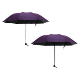 Kuber Industries Pack of 2| 3 Fold Manual Umbrella|Windproof, Sunproof & Rainproof|with Polyester Canopy, Sturdy Steel Shaft & Wrist Straps|Easy to Hold & Carry|Umbrella for Women, Men & Kids |Purple